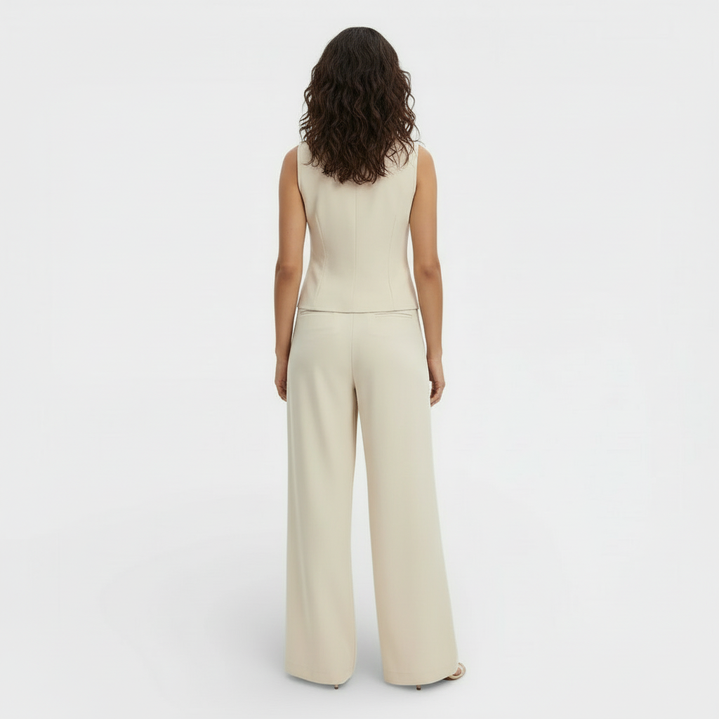 Ensemble femme gilet et pantalon, tenue chic et moderne