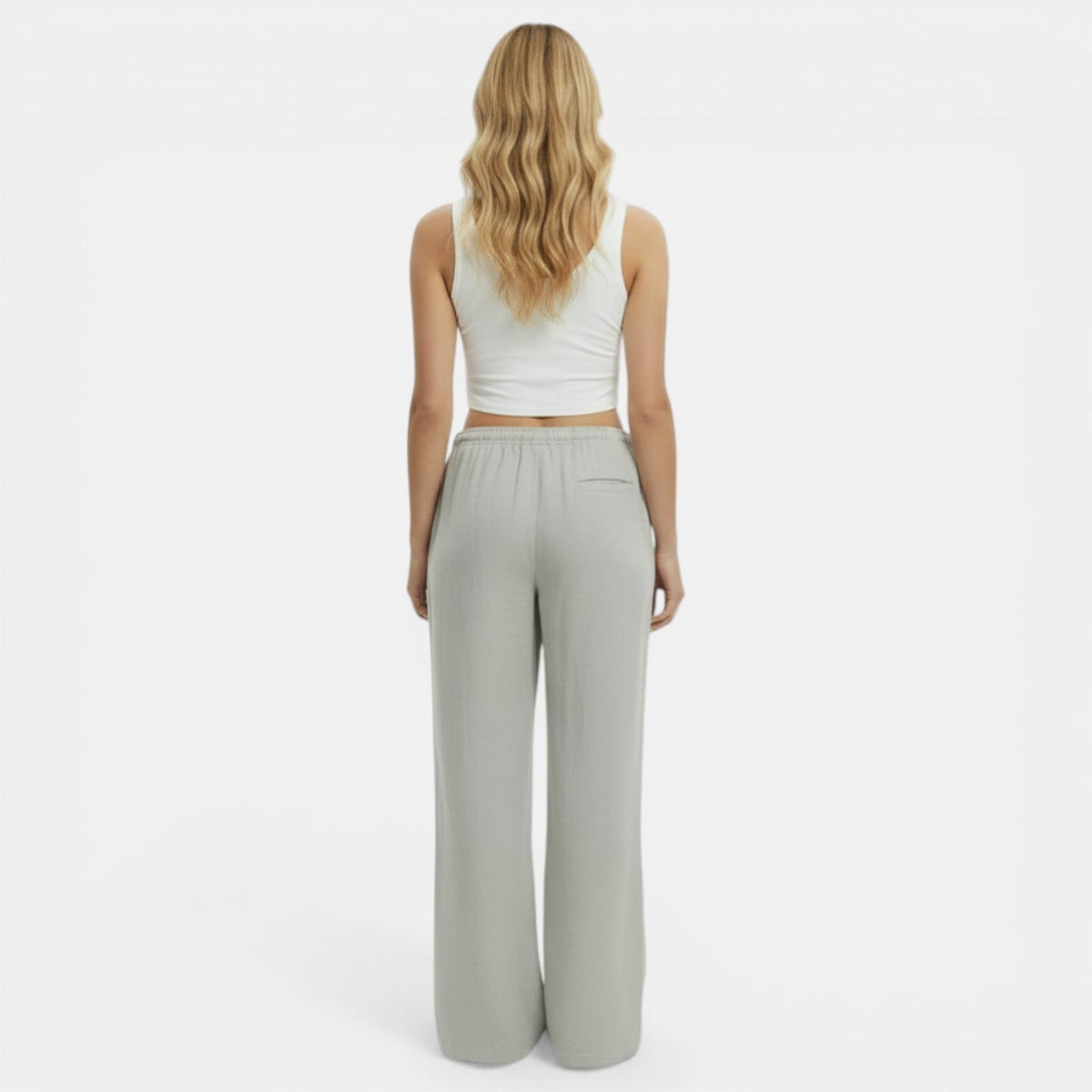 Pantalon large en lin femme