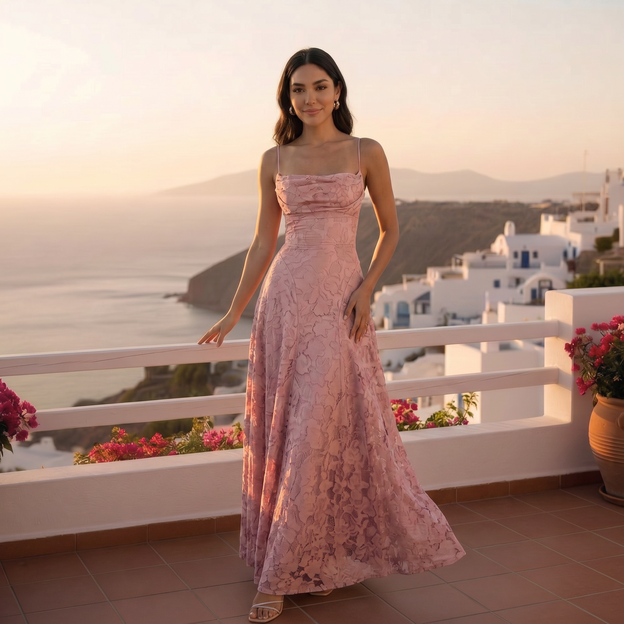 Robe moulante dos nu à nœuds sans manches élégante
