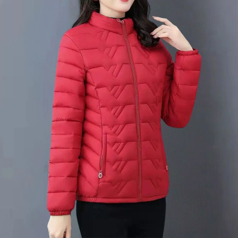 Doudoune femme courte à col montant coupe droite légère 3