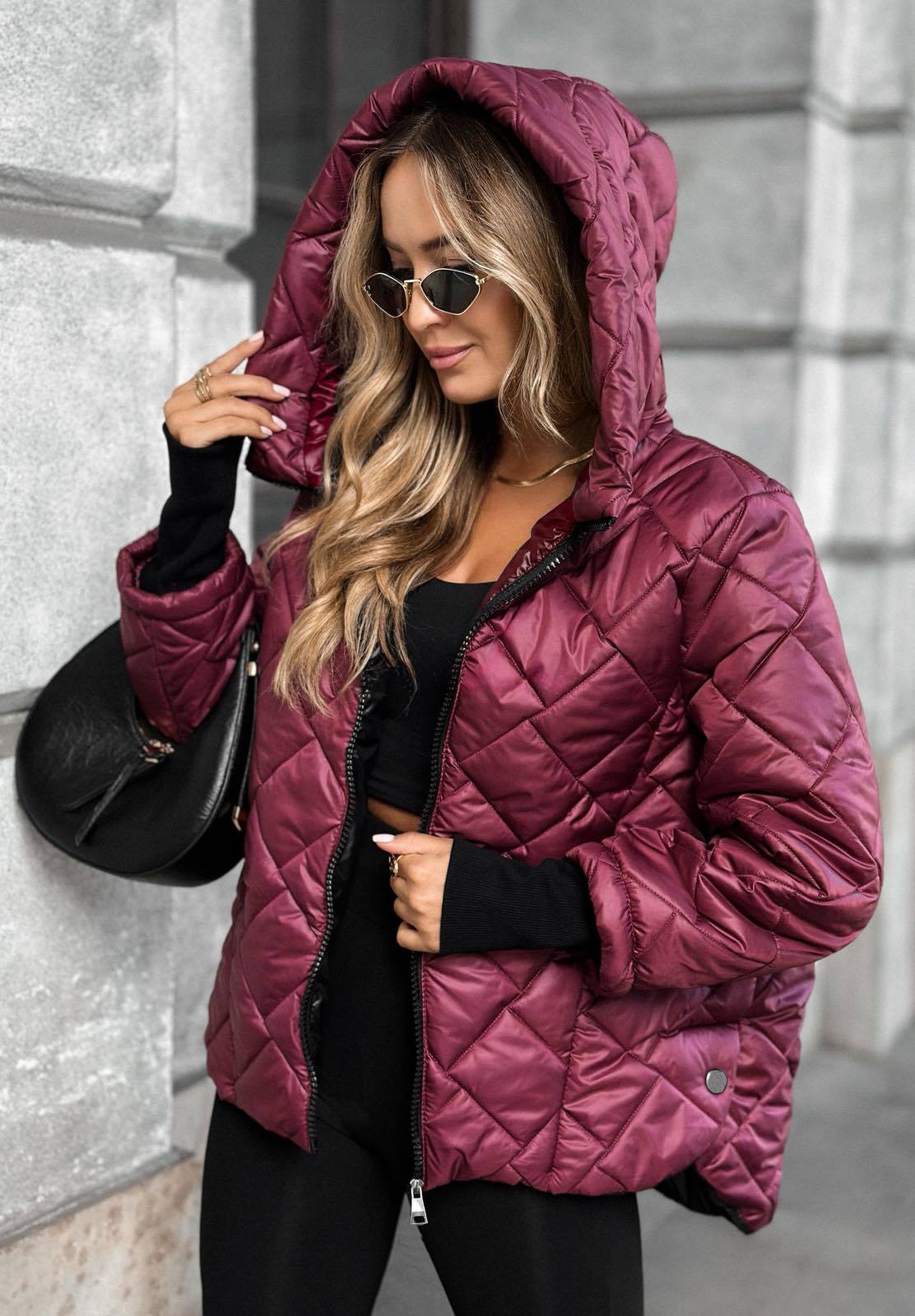 Doudoune femme légère à col montant, fermeture zippée et poches 4