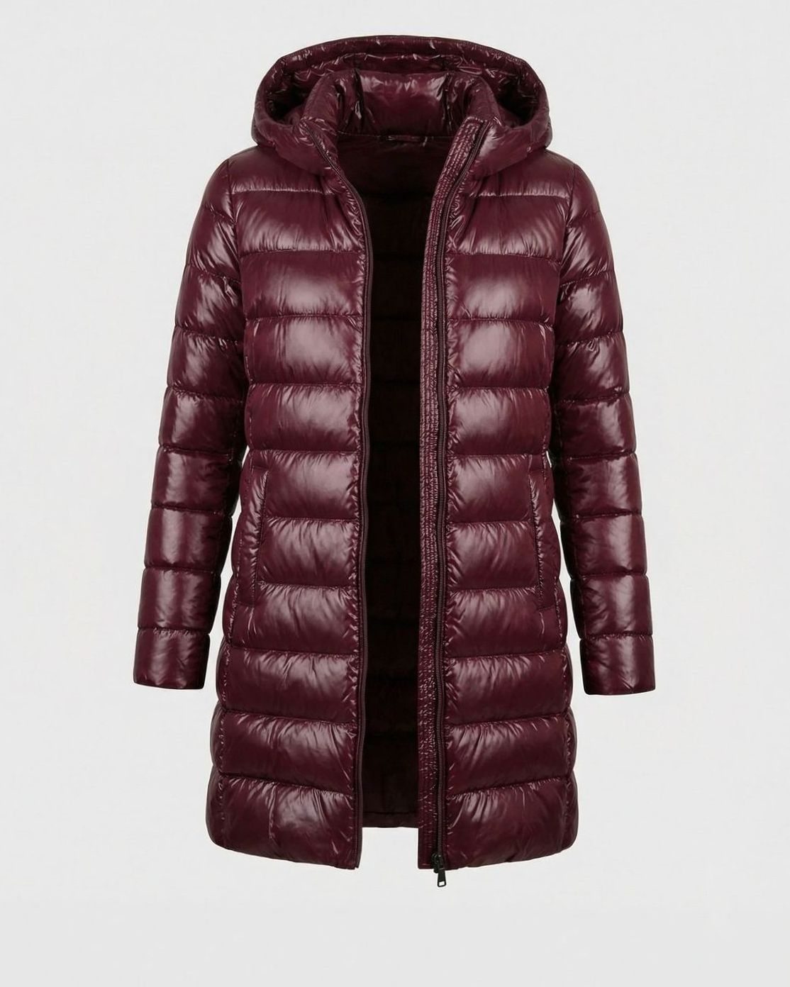 Doudoune femme longue légère à capuche coupe slim 10
