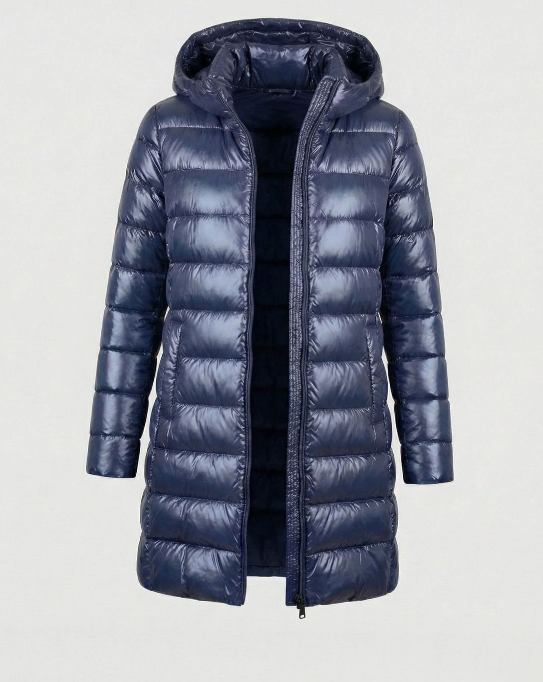 Doudoune femme longue légère à capuche coupe slim 2