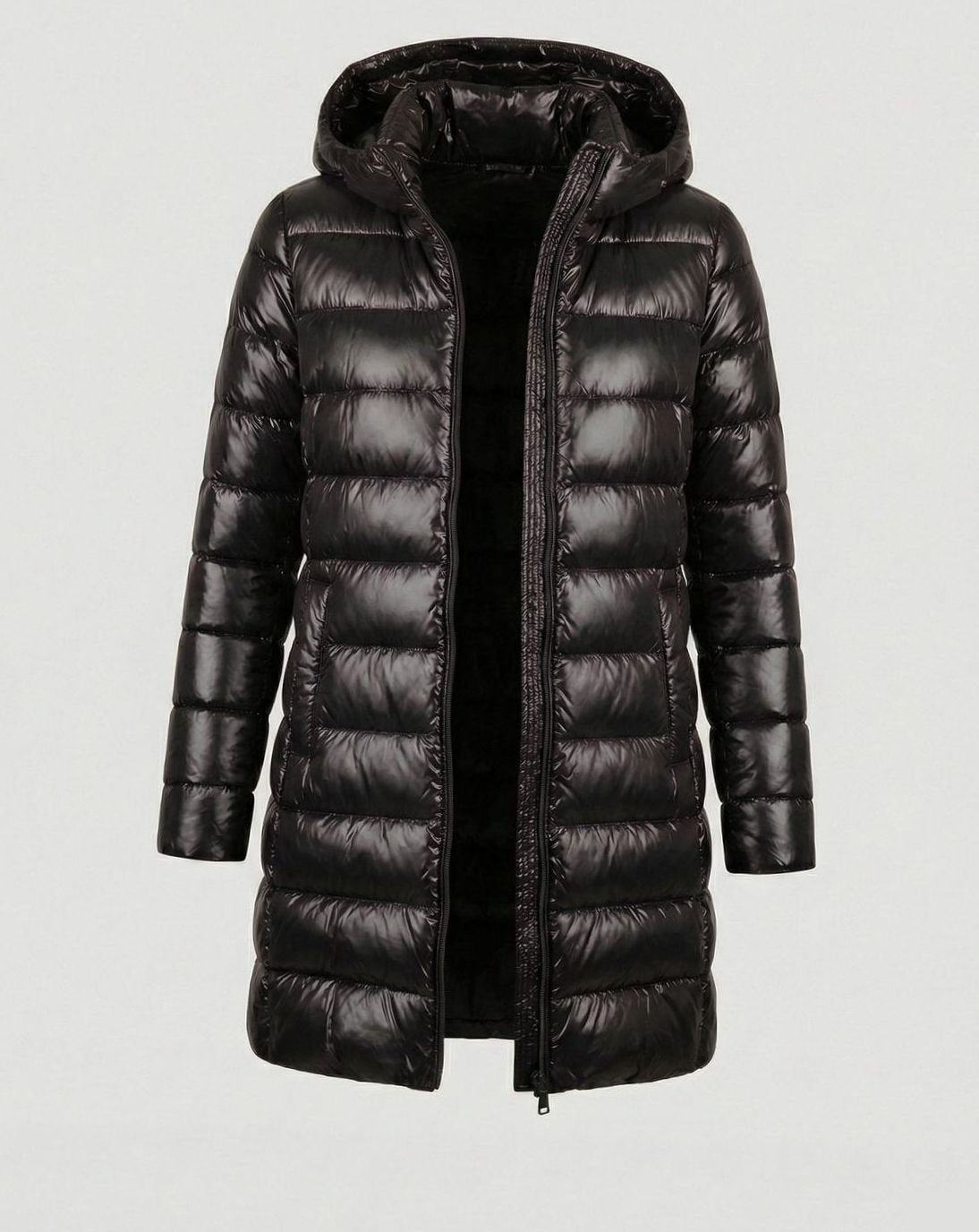 Doudoune femme longue légère à capuche coupe slim 3