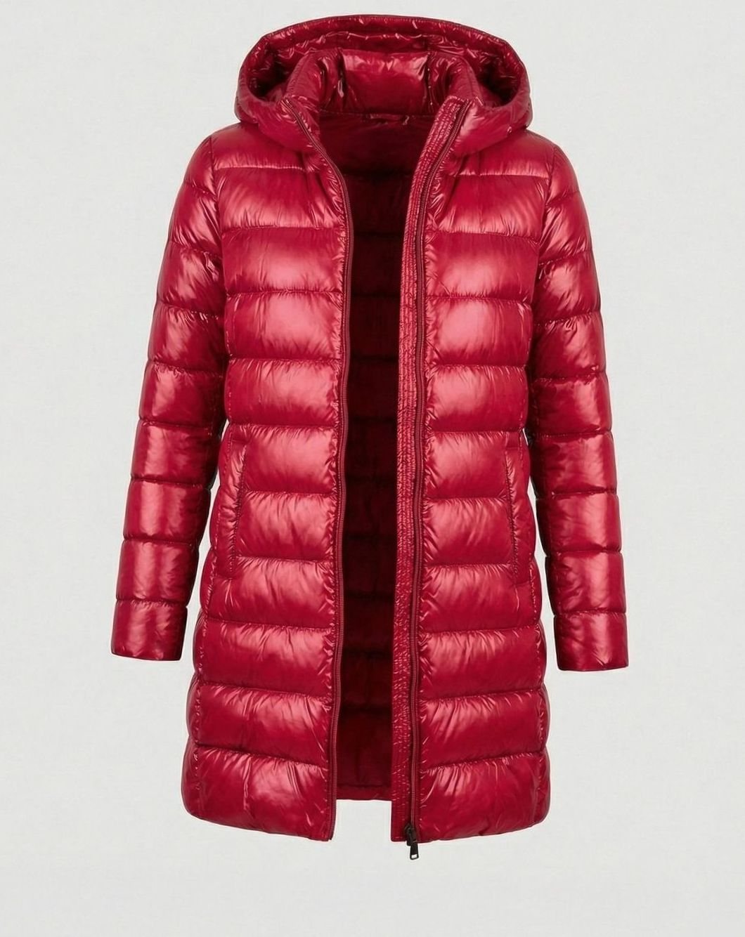 Doudoune femme longue légère à capuche coupe slim 6