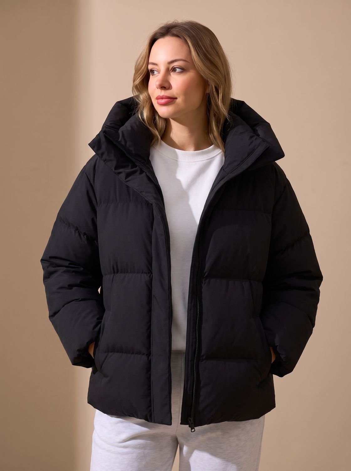 Doudoune femme oversize à capuche 3