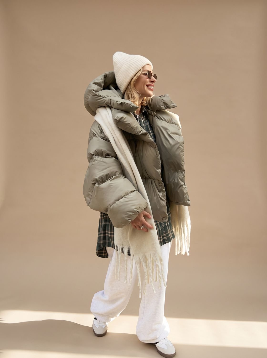 Doudoune femme oversize matelassée à col montant 2
