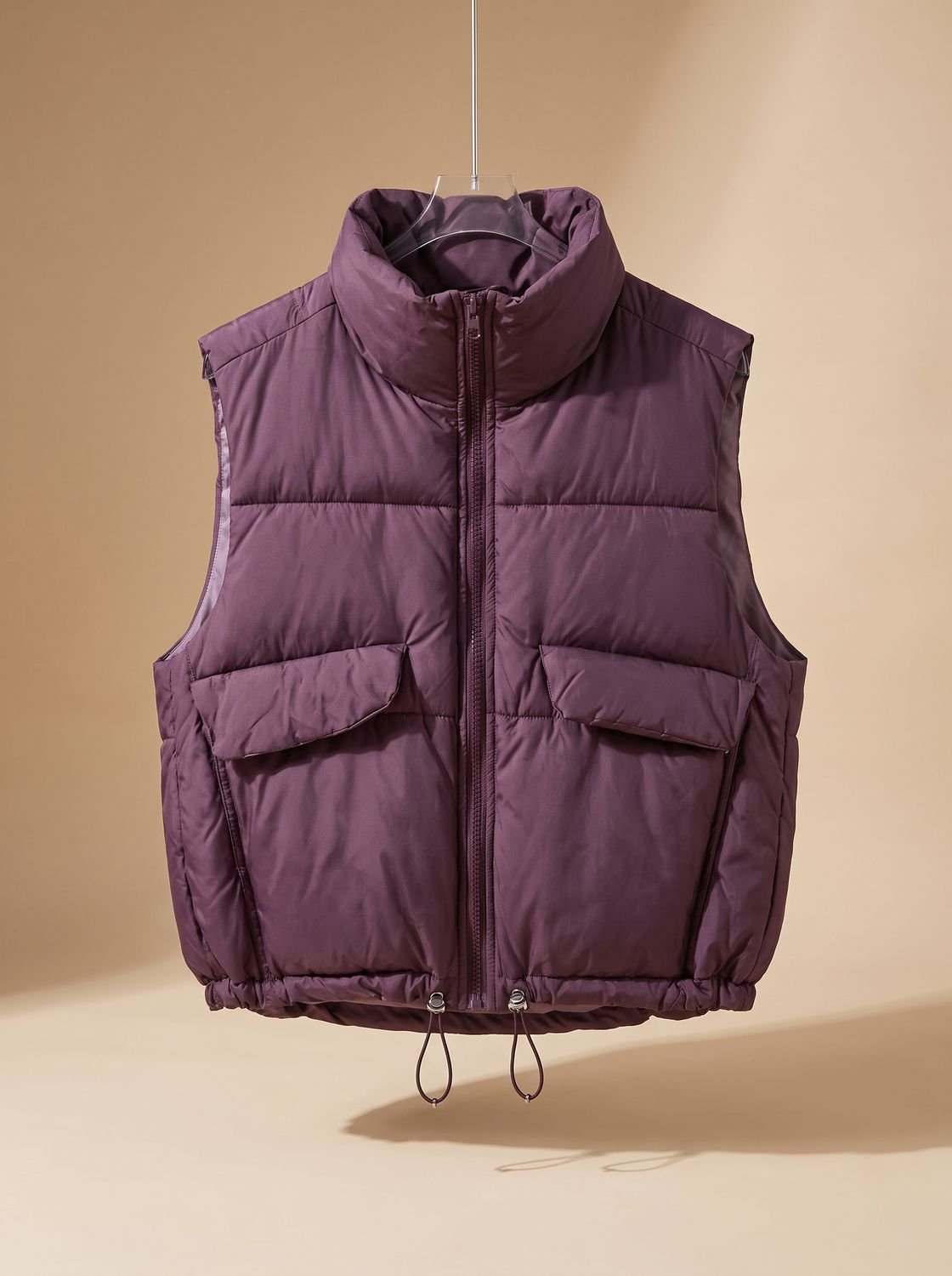 Doudoune sans manches femme courte coupe boxy ourlet à cordon 4