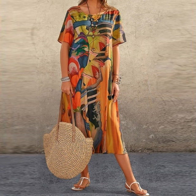 Robe d’été décontractée à coupe ample femme