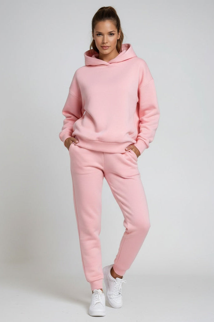 Ensemble détente femme à capuche avec pantalon de jogging et bords côtelés 7