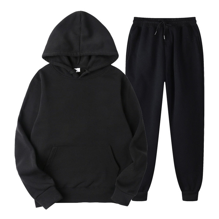 Ensemble jogging femme à capuche, poche kangourou et taille élastique 1