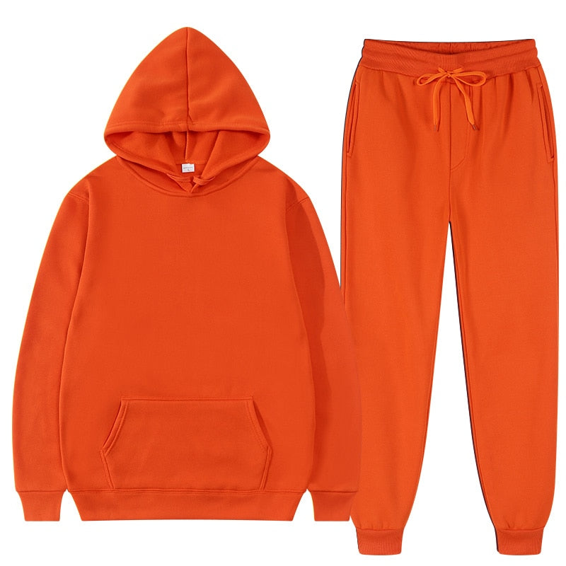 Ensemble jogging femme à capuche, poche kangourou et taille élastique 11