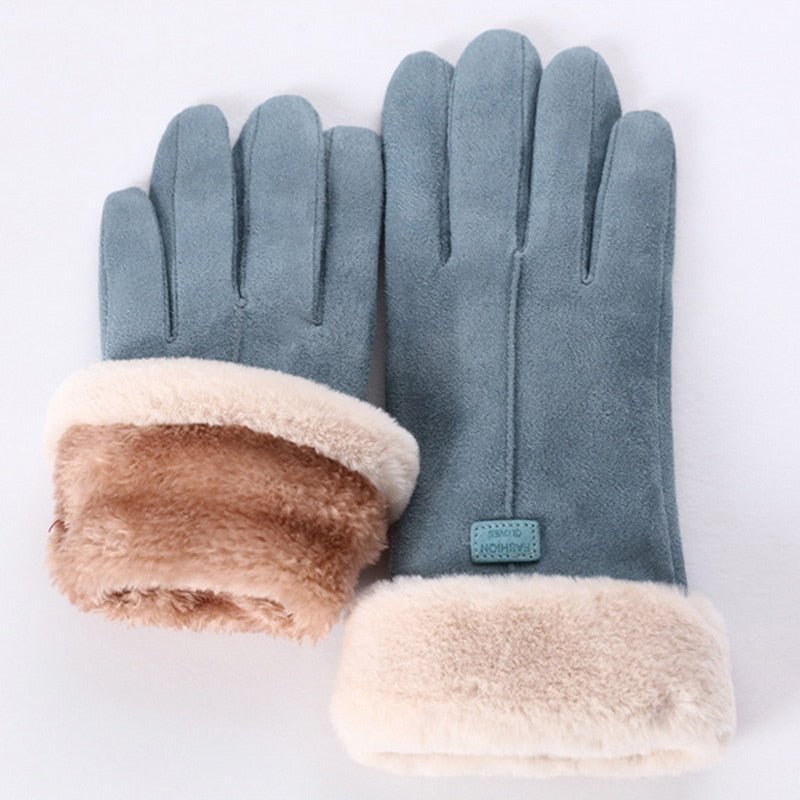 Gants d'hiver femme à doublure polaire et poignet à revers 1