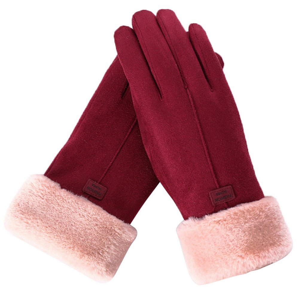 Gants d'hiver femme à doublure polaire et poignet à revers 3