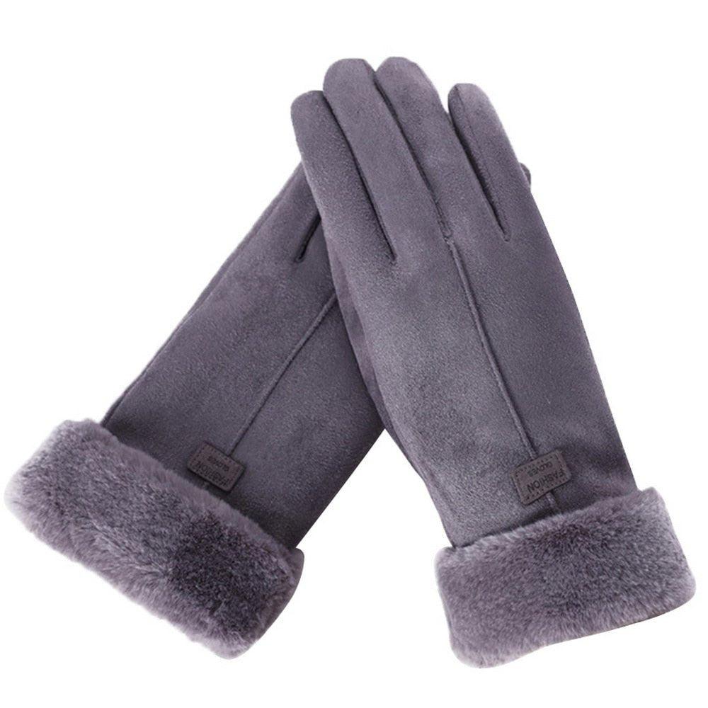 Gants d'hiver femme à doublure polaire et poignet à revers 5