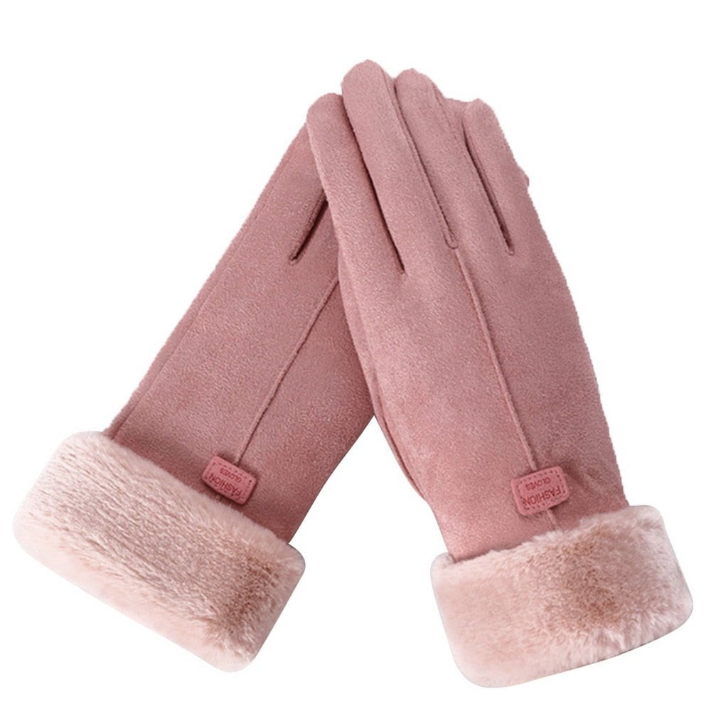 Gants d'hiver femme à doublure polaire et poignet à revers 6