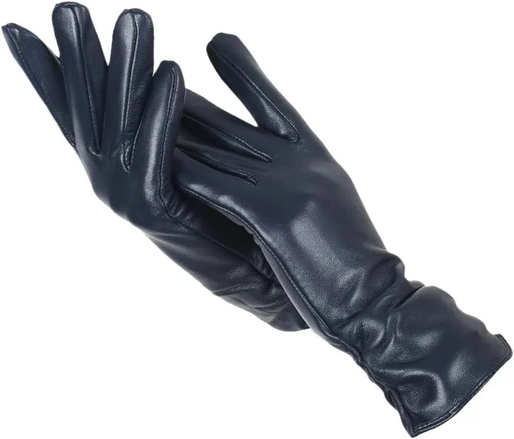 Gants d'hiver femme en cuir à doublure en laine 1