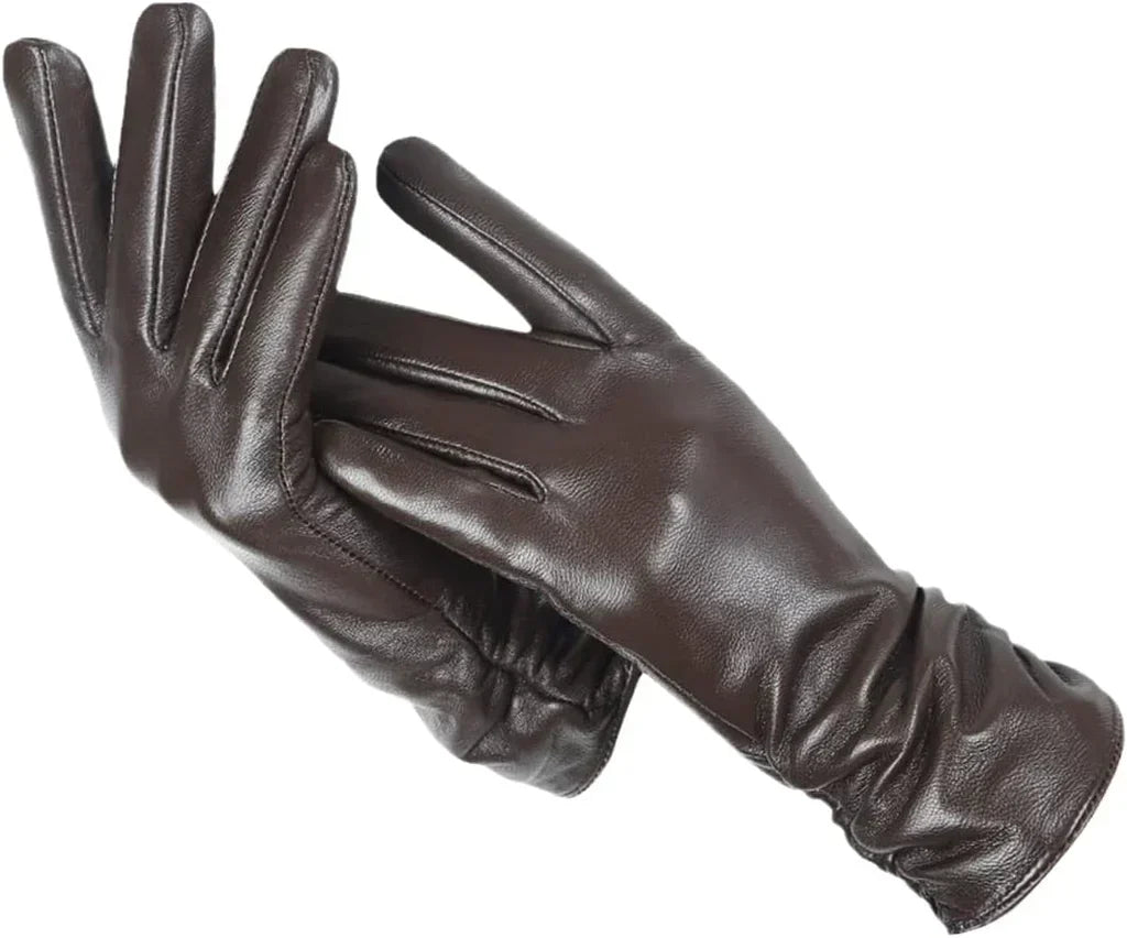 Gants d'hiver femme en cuir à doublure en laine 6