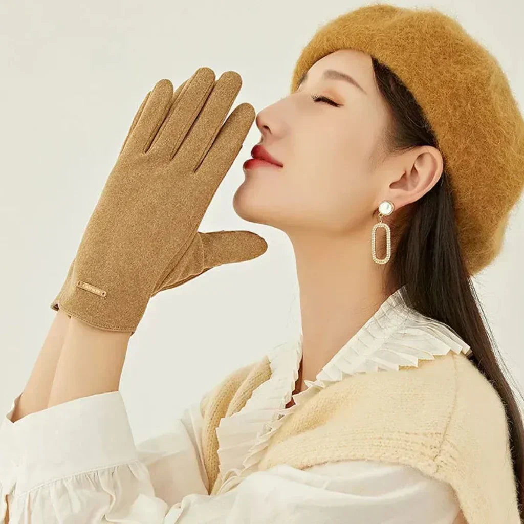 Gants d'hiver femme tactiles à doublure en laine 11
