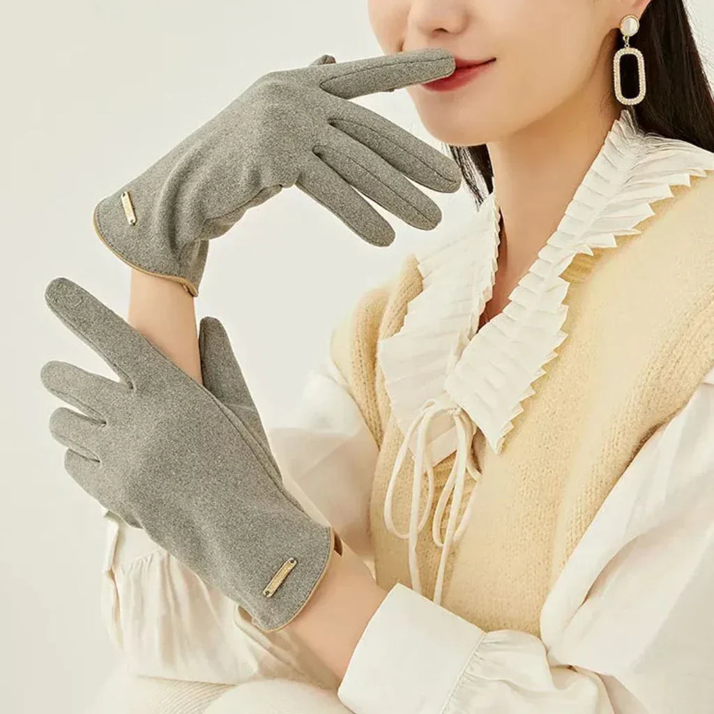 Gants d'hiver femme tactiles à doublure en laine 12