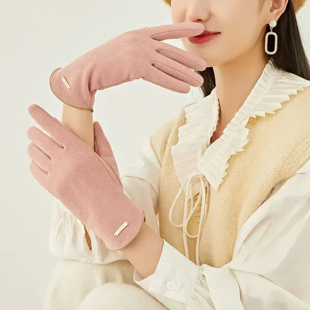 Gants d'hiver femme tactiles à doublure en laine 13