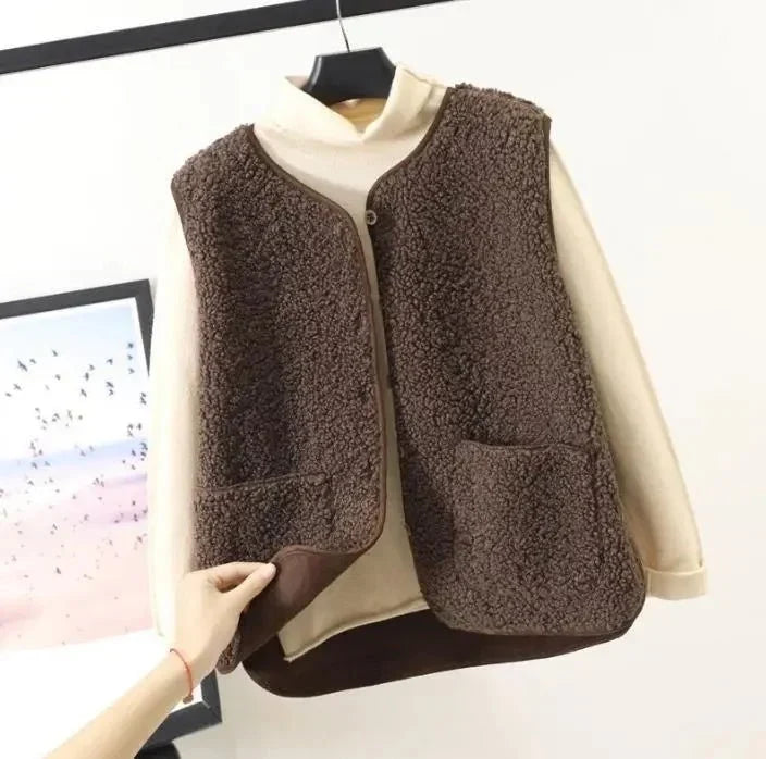 Gilet femme en peluche doux et léger pour la mi-saison 1