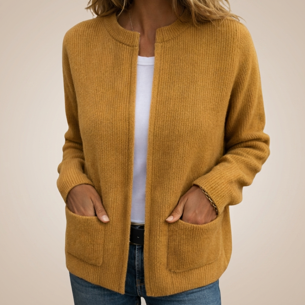 Gilet femme zippé en maille côtelée à col montant 3