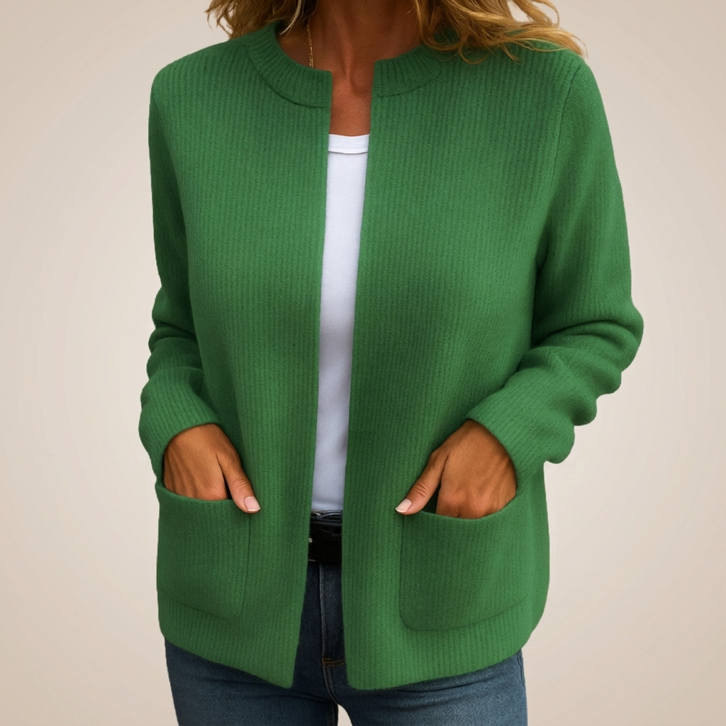 Gilet femme zippé en maille côtelée à col montant 6