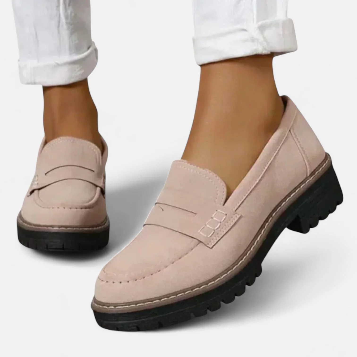 Mocassins femme à bout rond et semelle crantée 2