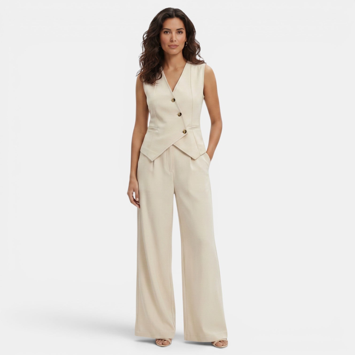 Ensemble femme gilet et pantalon, tenue chic et moderne