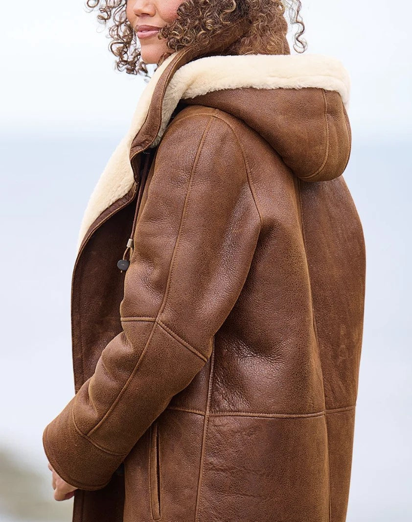 Manteau d'hiver femme élégant et chaud effet suédine 2