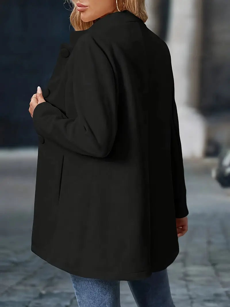 Manteau léger mi-saison à col officier boutonné femme 11