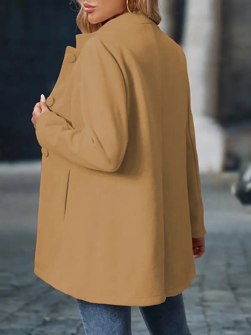 Manteau léger mi-saison à col officier boutonné femme 14