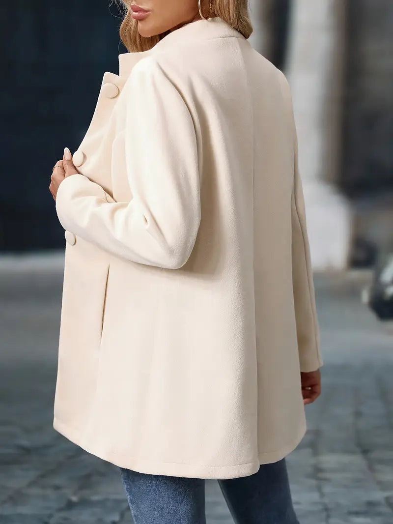 Manteau léger mi-saison à col officier boutonné femme 7