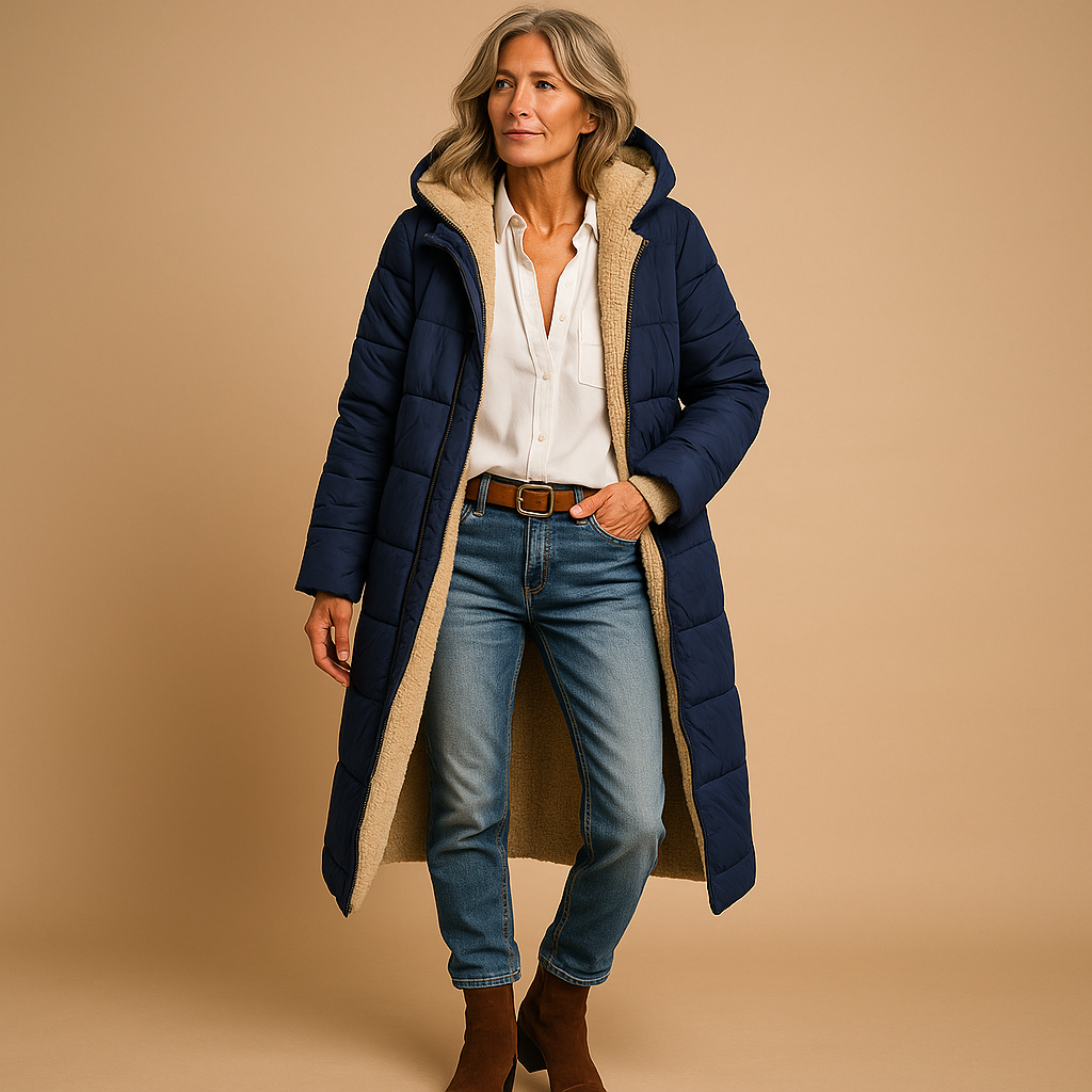 Manteau long d'hiver femme chic et élégant à coupe moderne 5