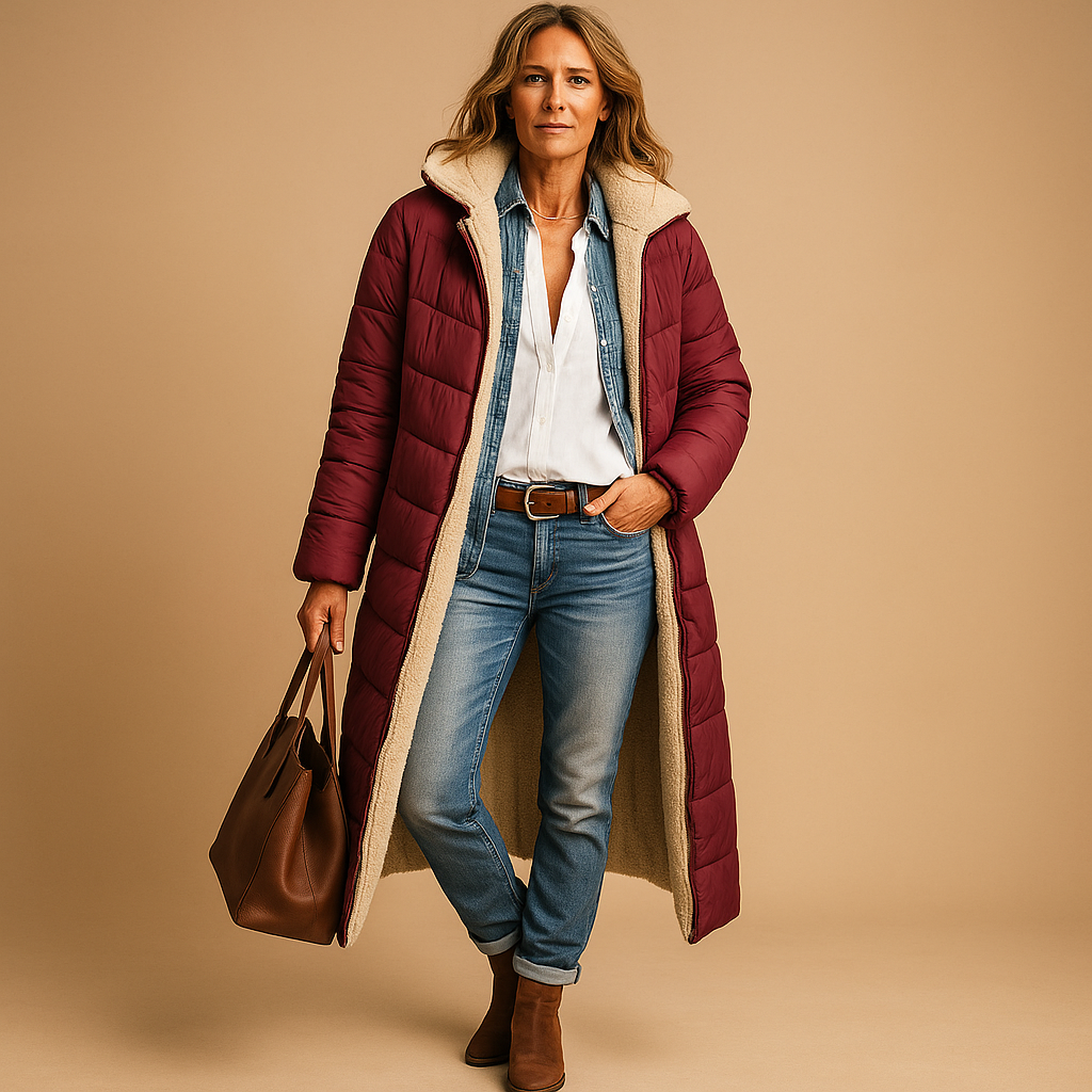 Manteau long d'hiver femme chic et élégant à coupe moderne 6