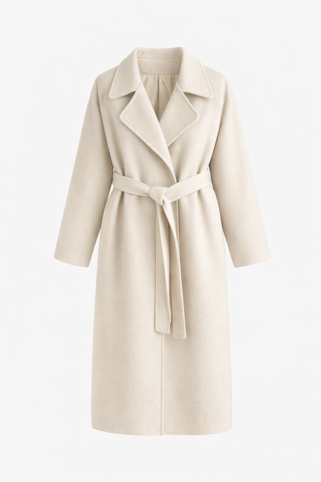 Manteau long en laine femme cache-cœur à col cranté 3