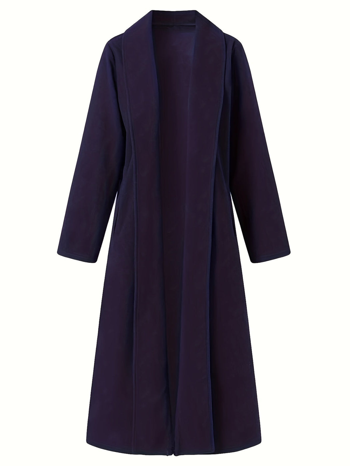 Manteau long femme en laine coupe évasée à col à revers 12
