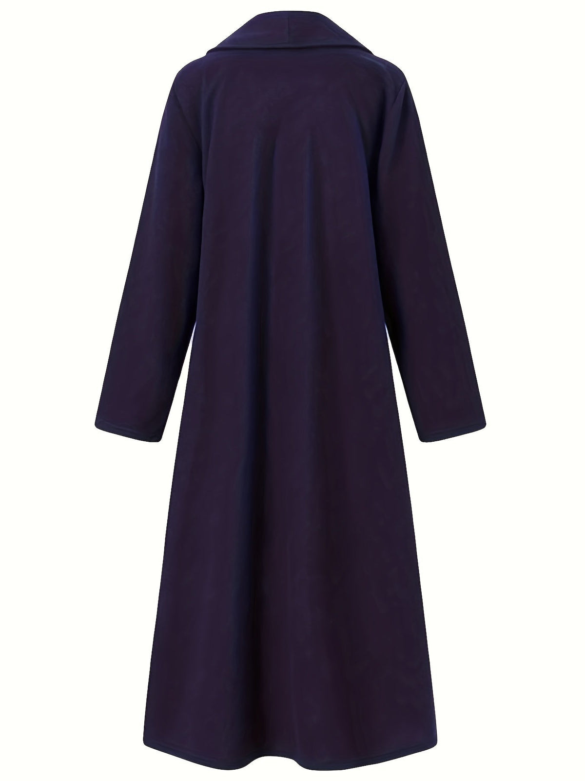 Manteau long femme en laine coupe évasée à col à revers 13