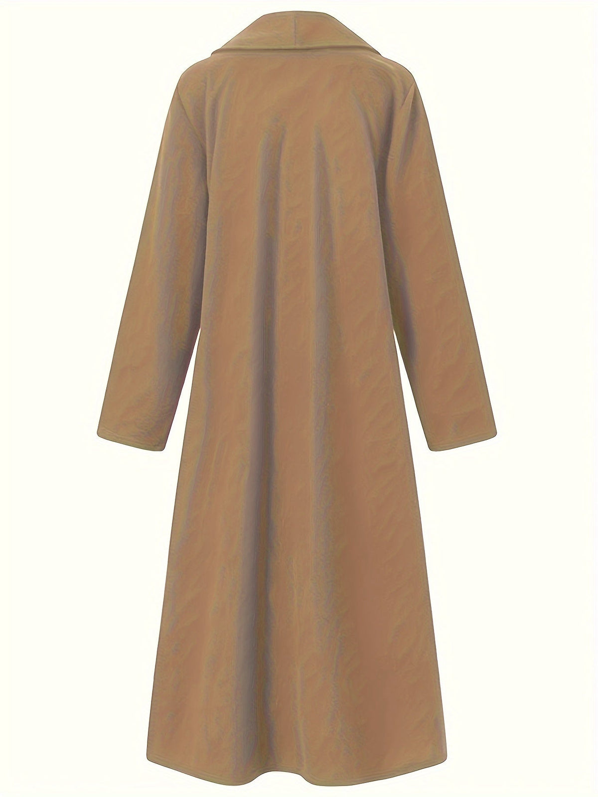 Manteau long femme en laine coupe évasée à col à revers 17