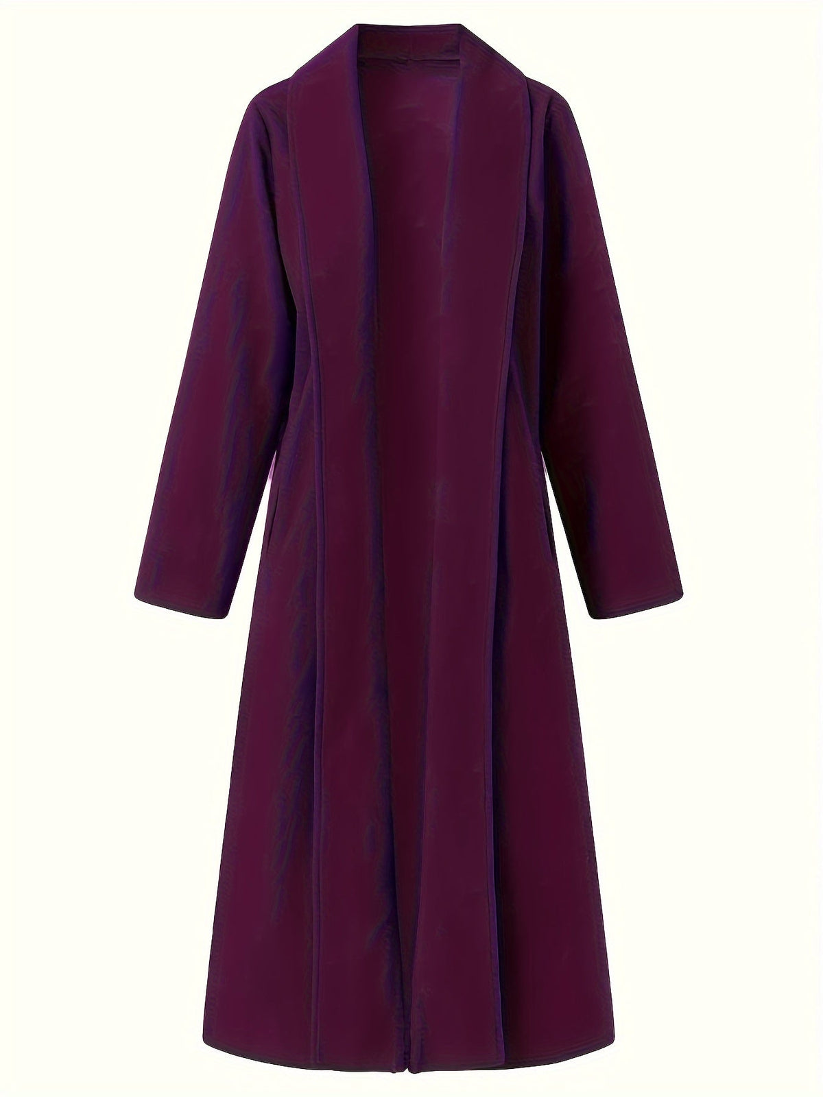 Manteau long femme en laine coupe évasée à col à revers 20