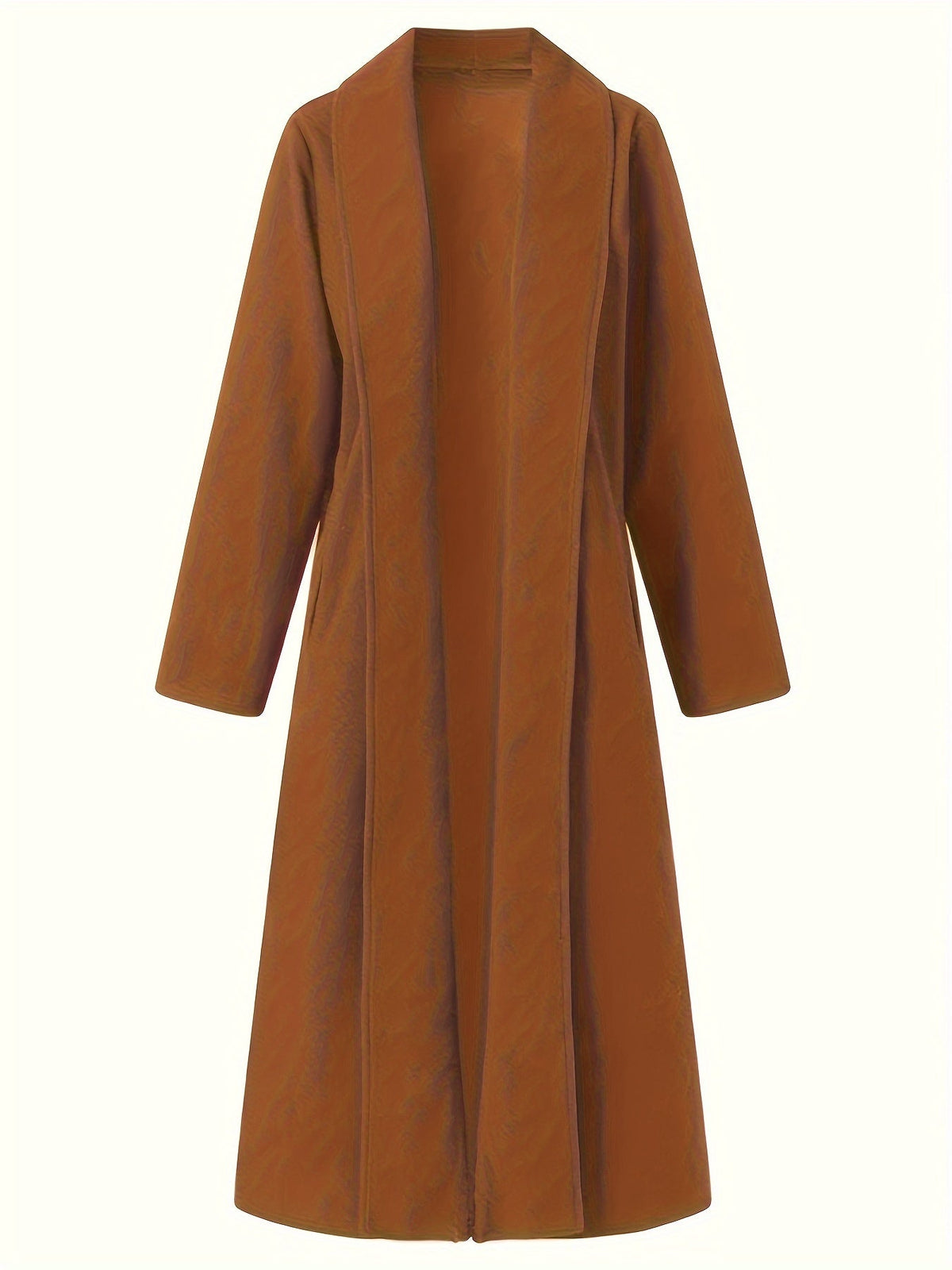 Manteau long femme en laine coupe évasée à col à revers 28