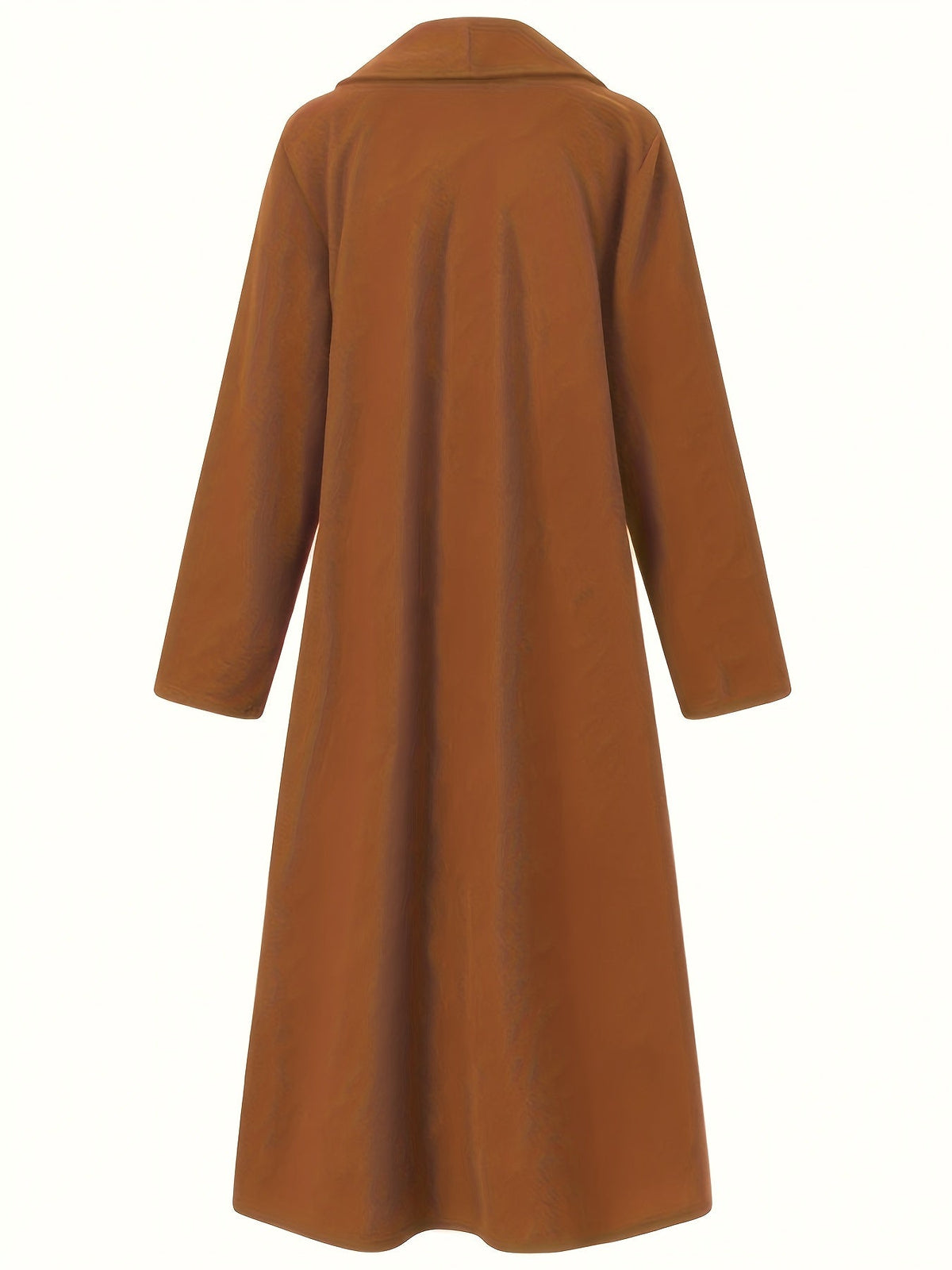 Manteau long femme en laine coupe évasée à col à revers 29