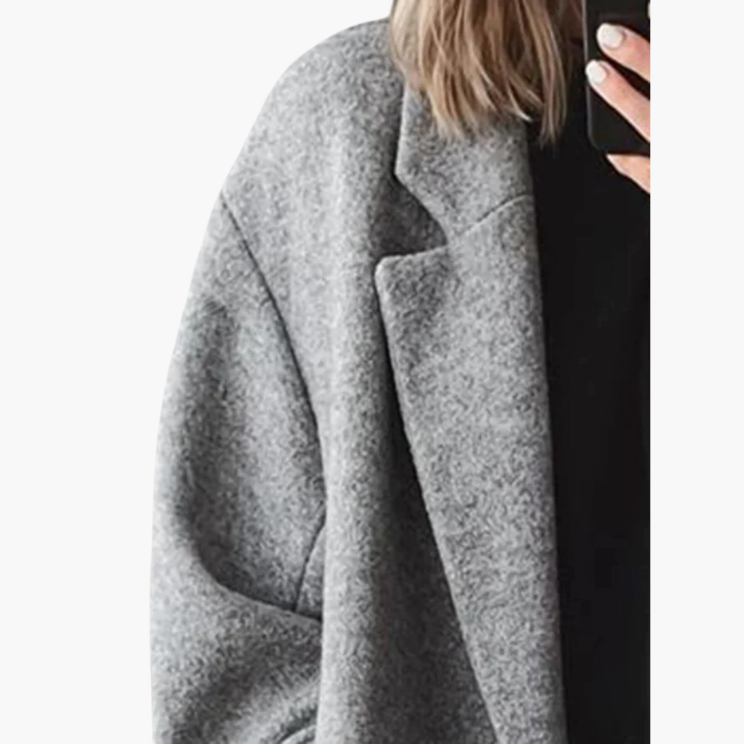 Manteau long femme en laine coupe oversize à double boutonnage 5