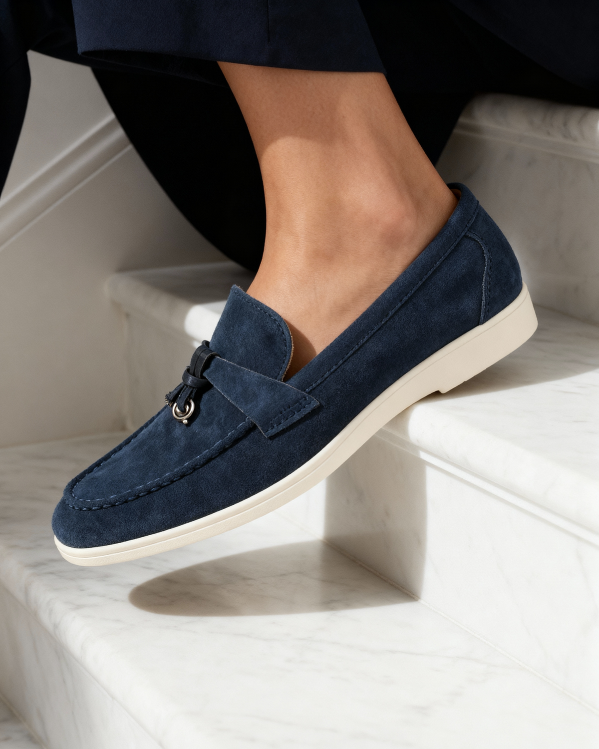 Mocassins femme en daim à enfiler 8