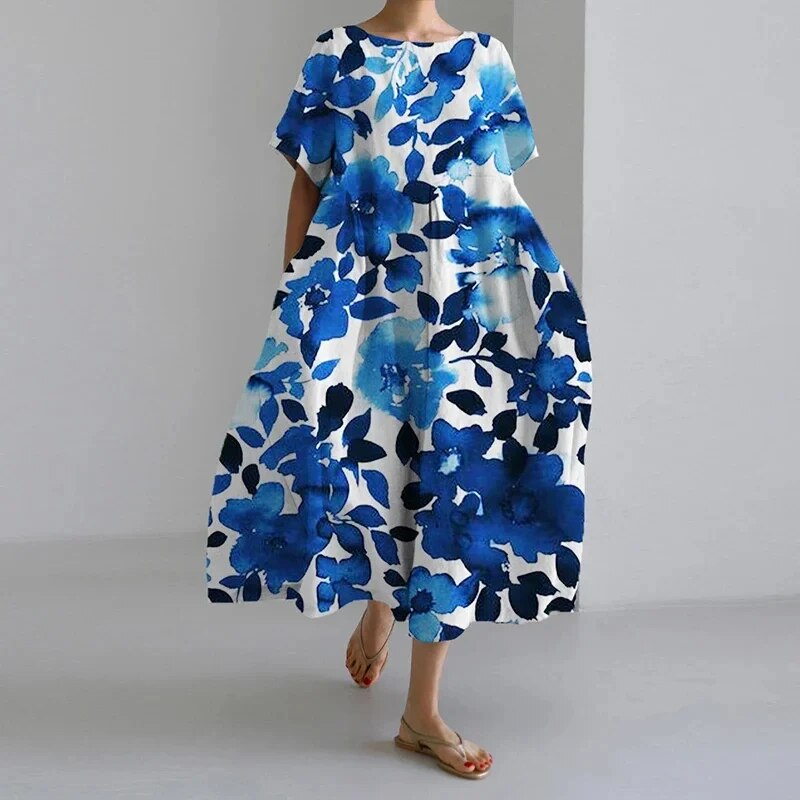 Robe midi ample à imprimé femme