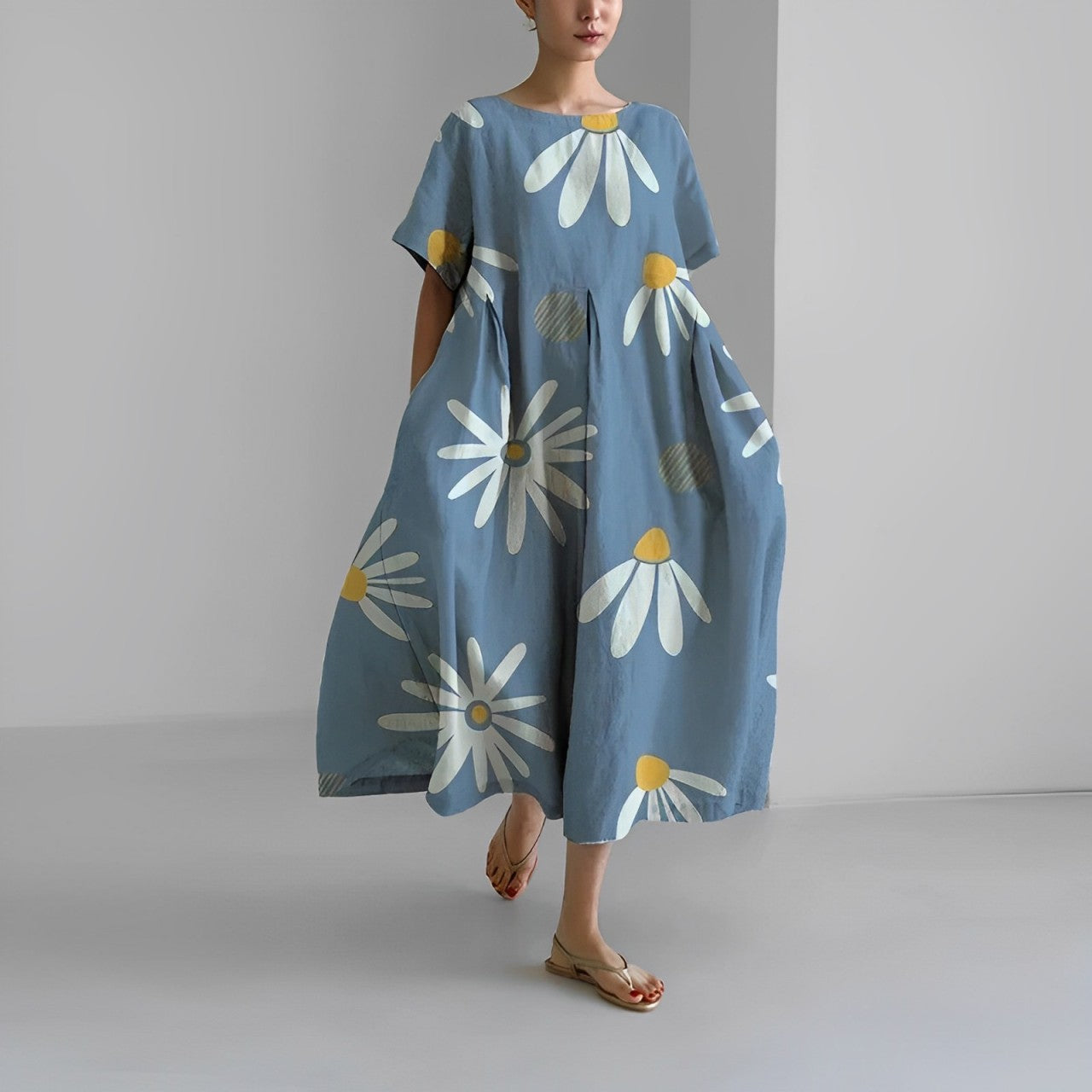 Robe midi ample à imprimé femme