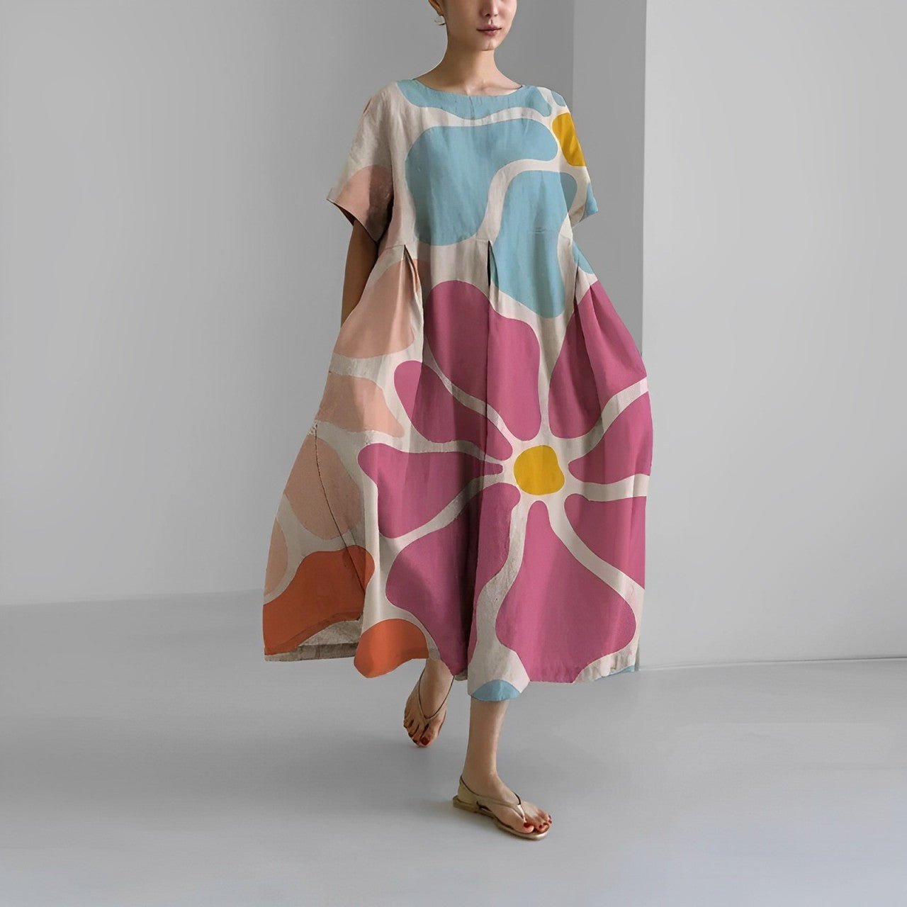 Robe midi ample à imprimé femme