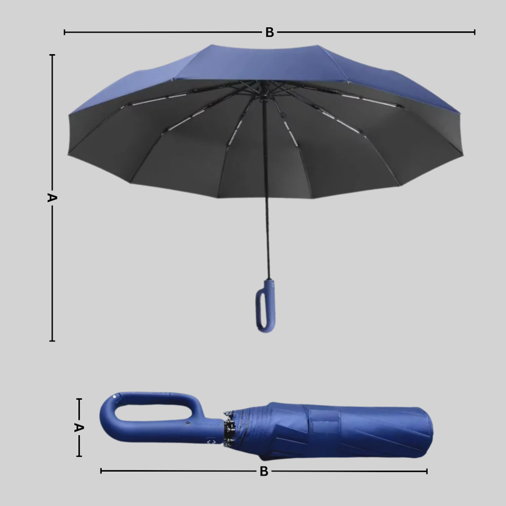 Parapluie pliant automatique tempête anti-vent à poignée ergonomique 11