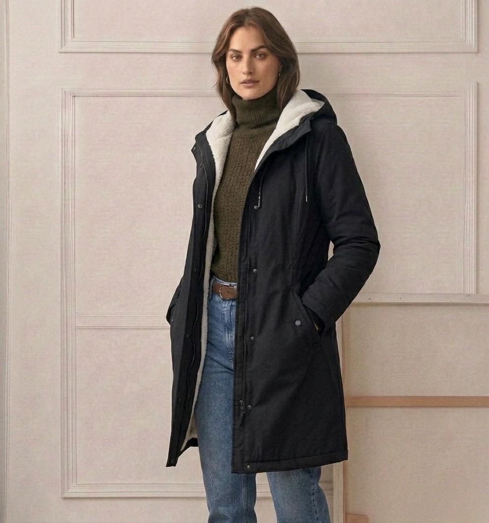 Parka d'hiver femme à capuche doublée polaire chaude et déperlante 14